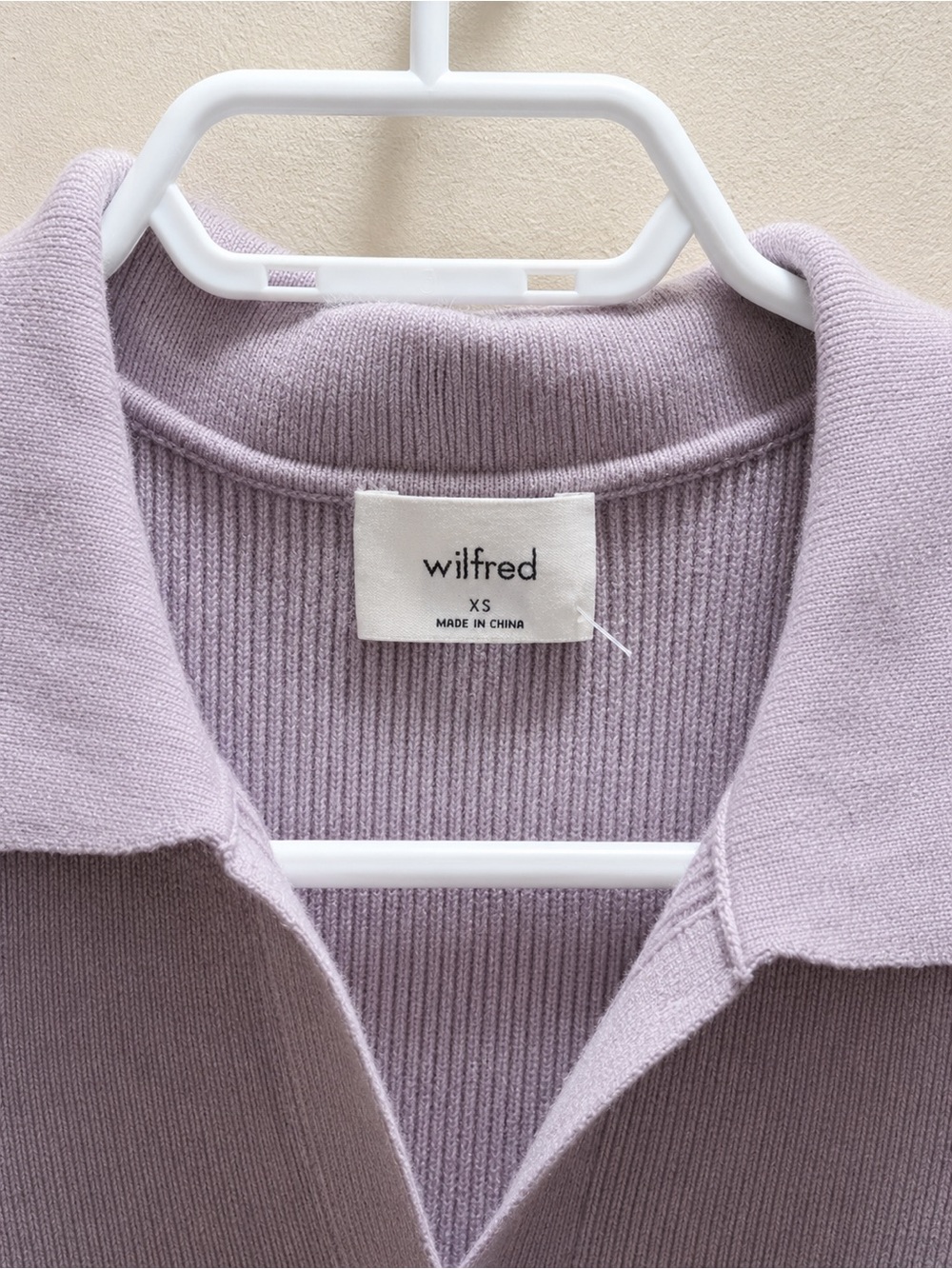Aritzia Lilac Ribbed Button-Front Collared Mini Dress - Picture 3 of 4
